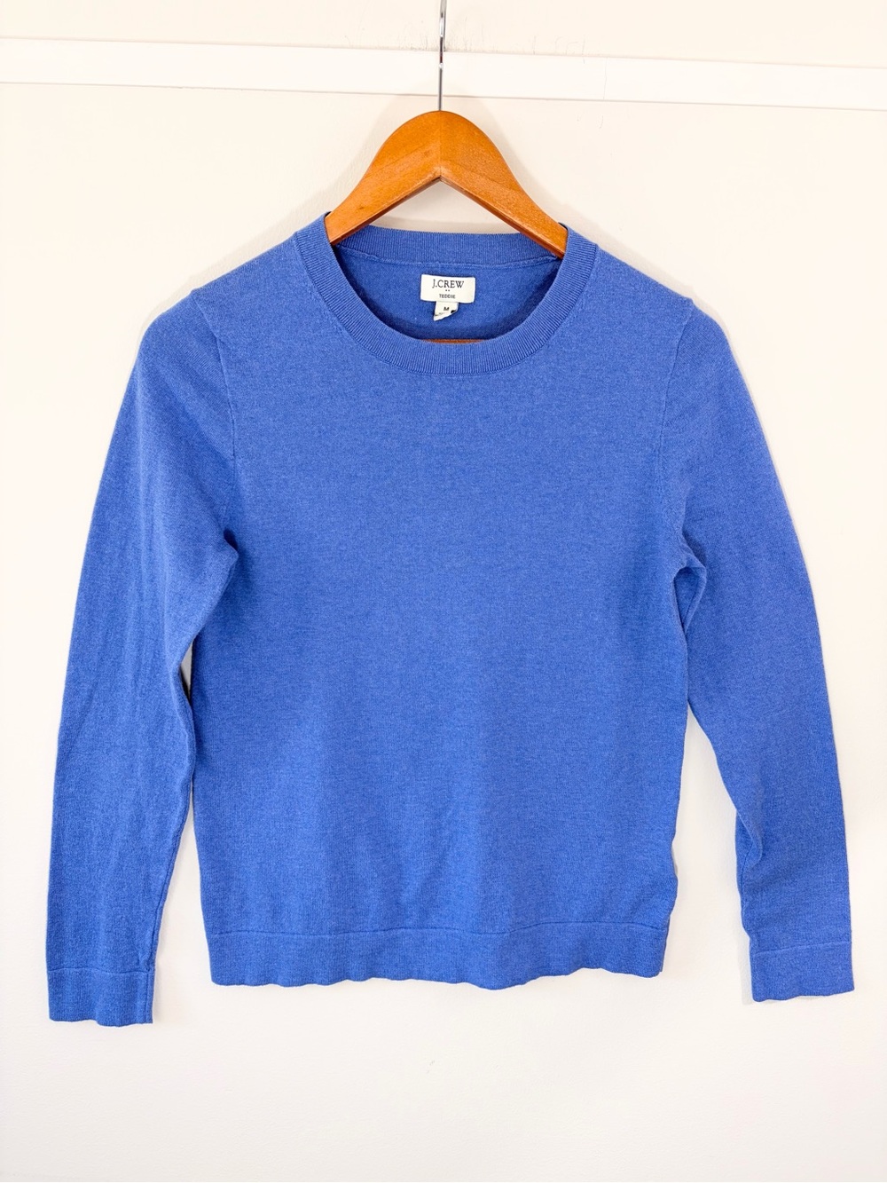 J. Crew teddie sweater shirt in periwinkle